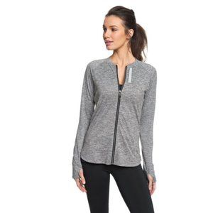 Roxy Womens Purple Sky Technical Zip Up Top in Charcoal Heather Size  Small